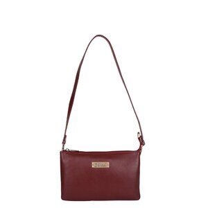 Cherry Red Genuine Leather Crossbody Sling Bag for Women –Crossover Shoulder Bag